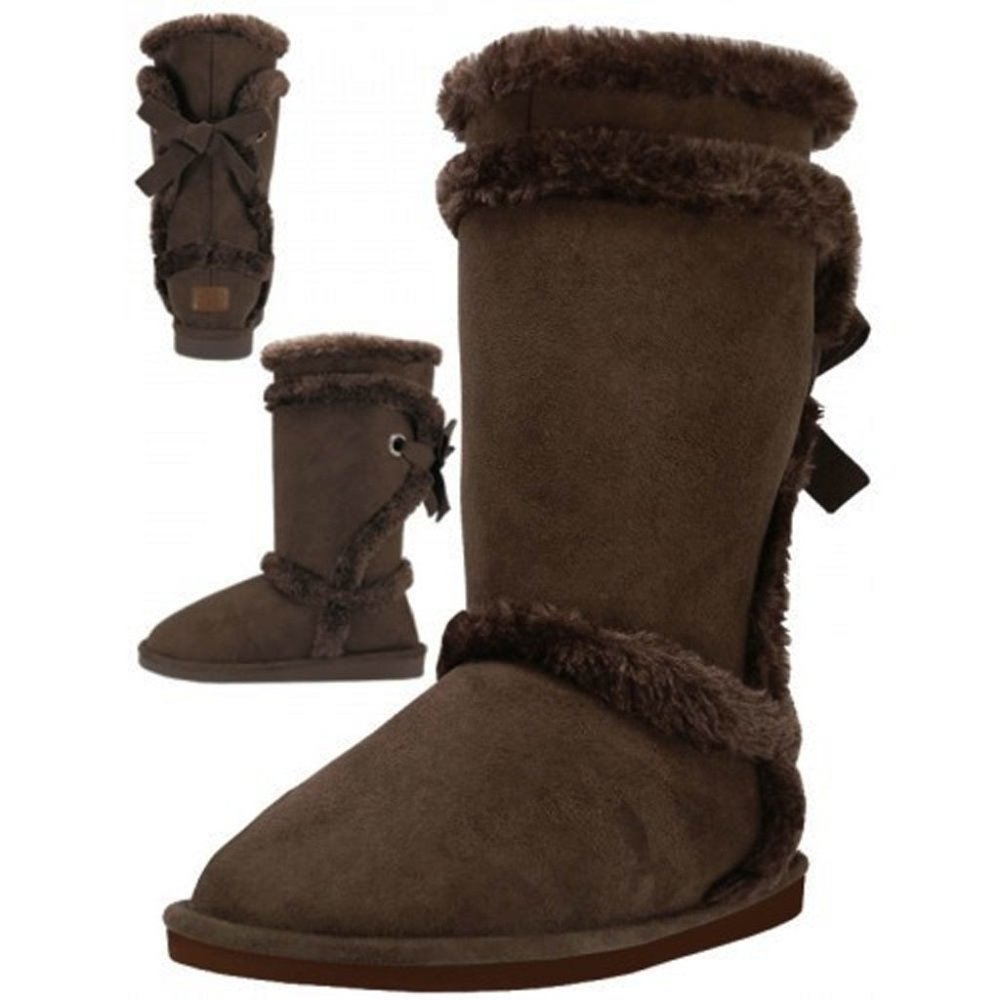 NWT Fur Ankle Winter Boots Brown Size 8